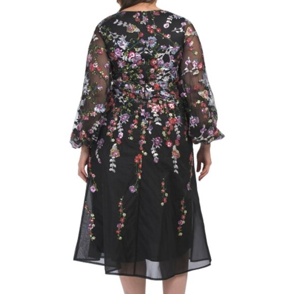 Mac Duggal 20474 Puff Sleeve Embellished A Line Dress - Picture 5 of 6